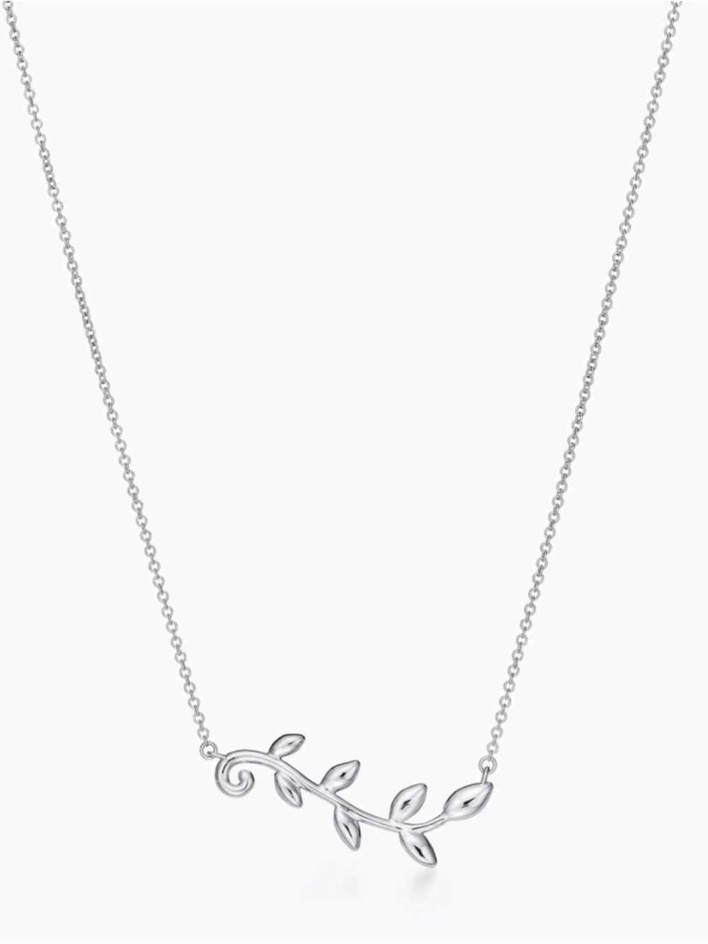 Tiffany & Co. Silver Leaf Vine Pendant Necklace